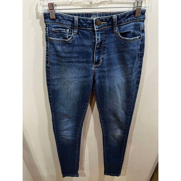Ana Jeans Womens 2 Skinny Fit Blue Mid Rise Stretch Denim Minimalist Casual - Picture 1 of 8